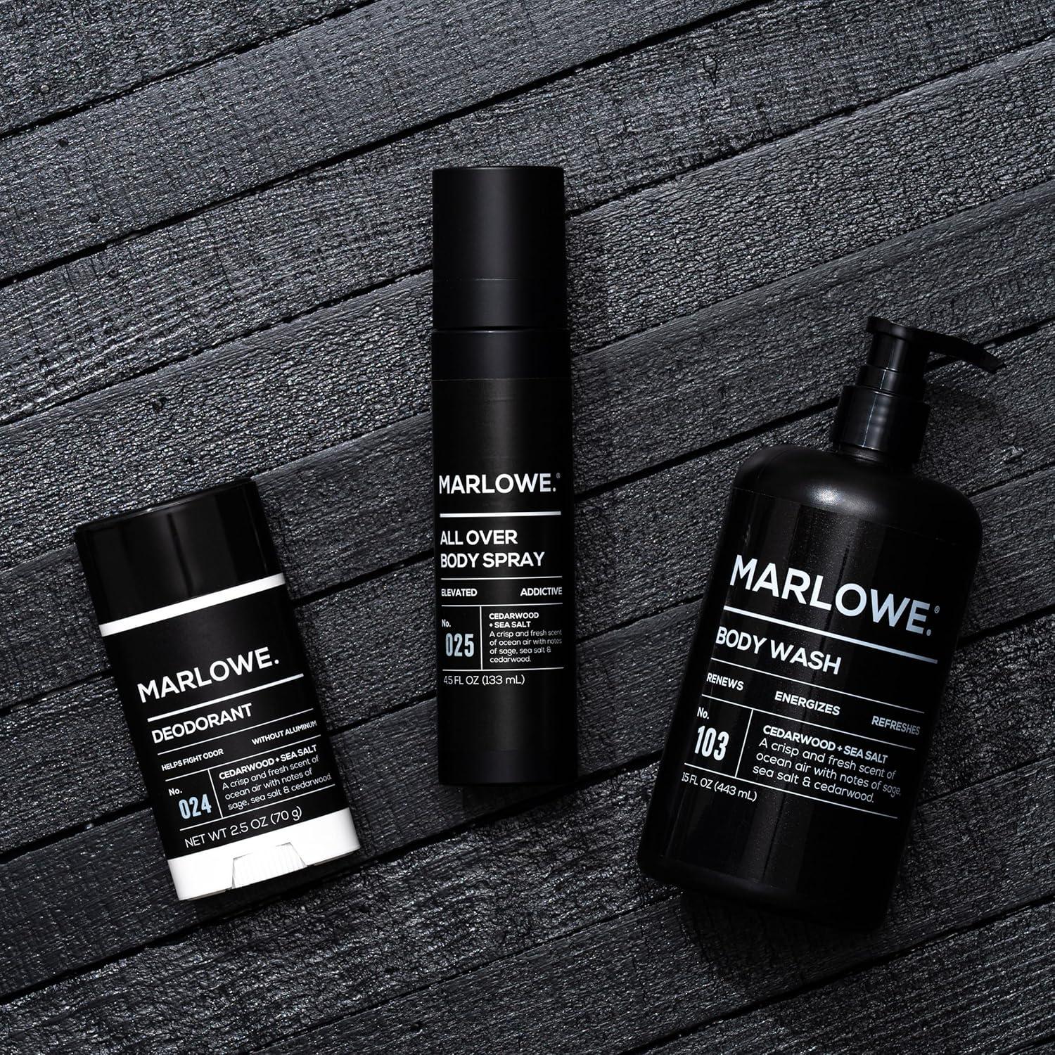 Desodorante en Barra MARLOWE. 70.87 g - Sin Aluminio, Aroma Madera de Cedro