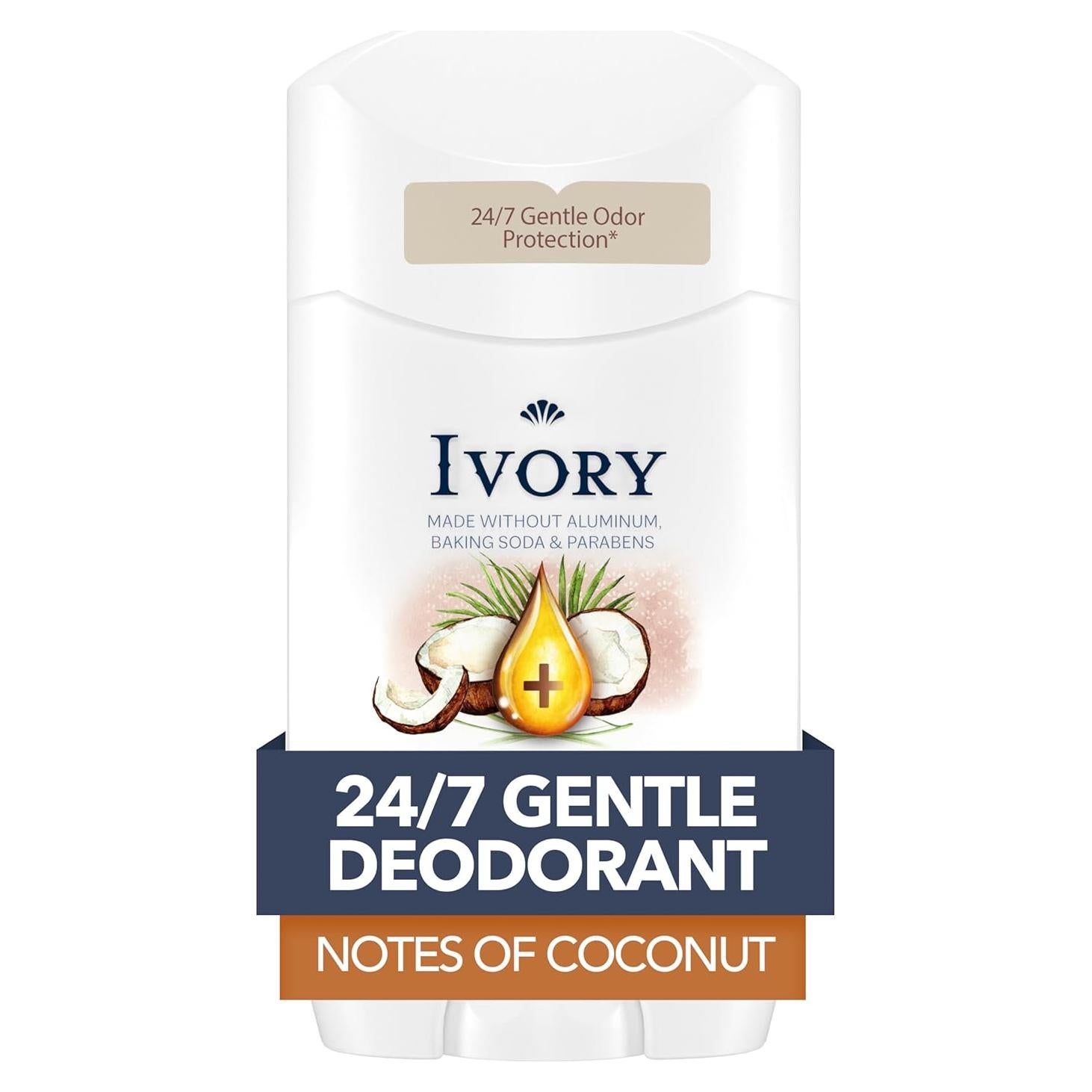 Desodorante Suave Ivory 68g Libre de Aluminio y Parabenos