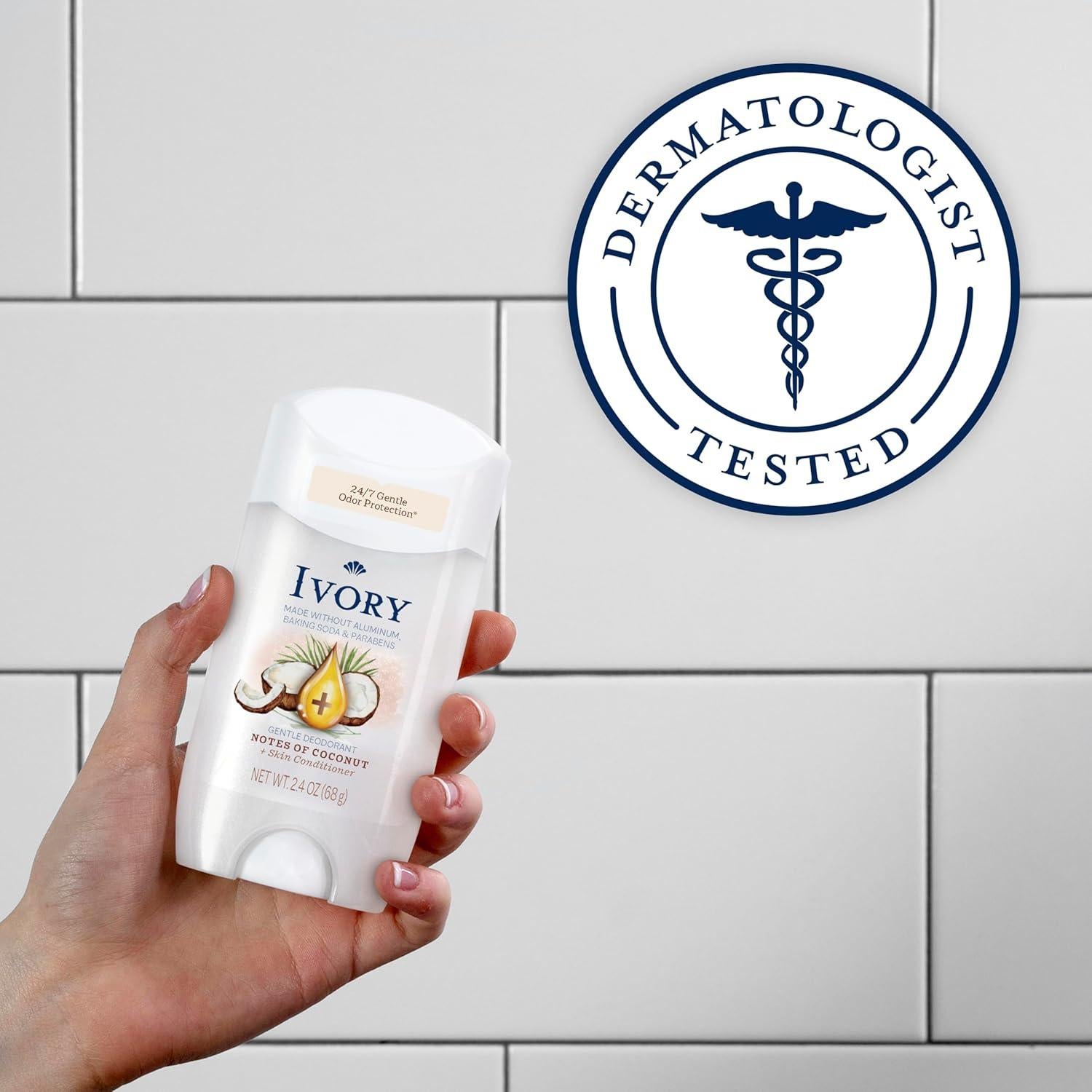 Desodorante Suave Ivory 68g Libre de Aluminio y Parabenos