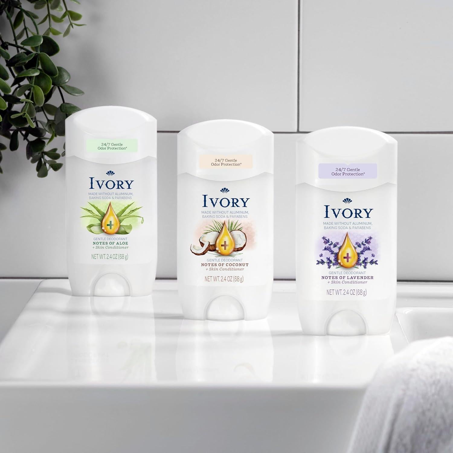 Desodorante Suave Ivory 68g Libre de Aluminio y Parabenos