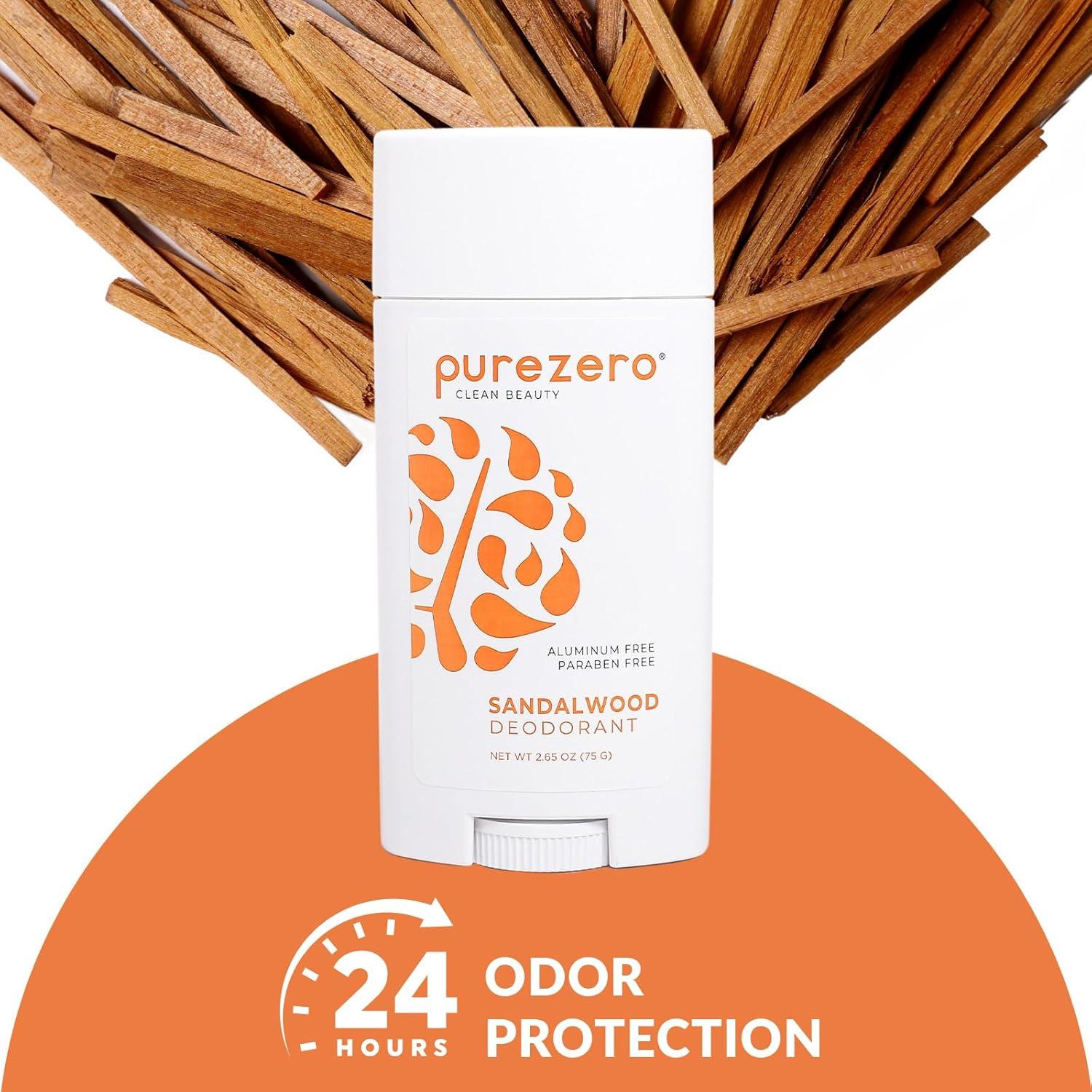 Desodorante Purezero Sándalo 115g Libre de Aluminio y Parabenos