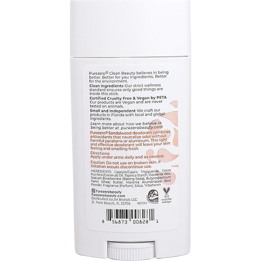 Desodorante Purezero Sándalo 115g Libre de Aluminio y Parabenos