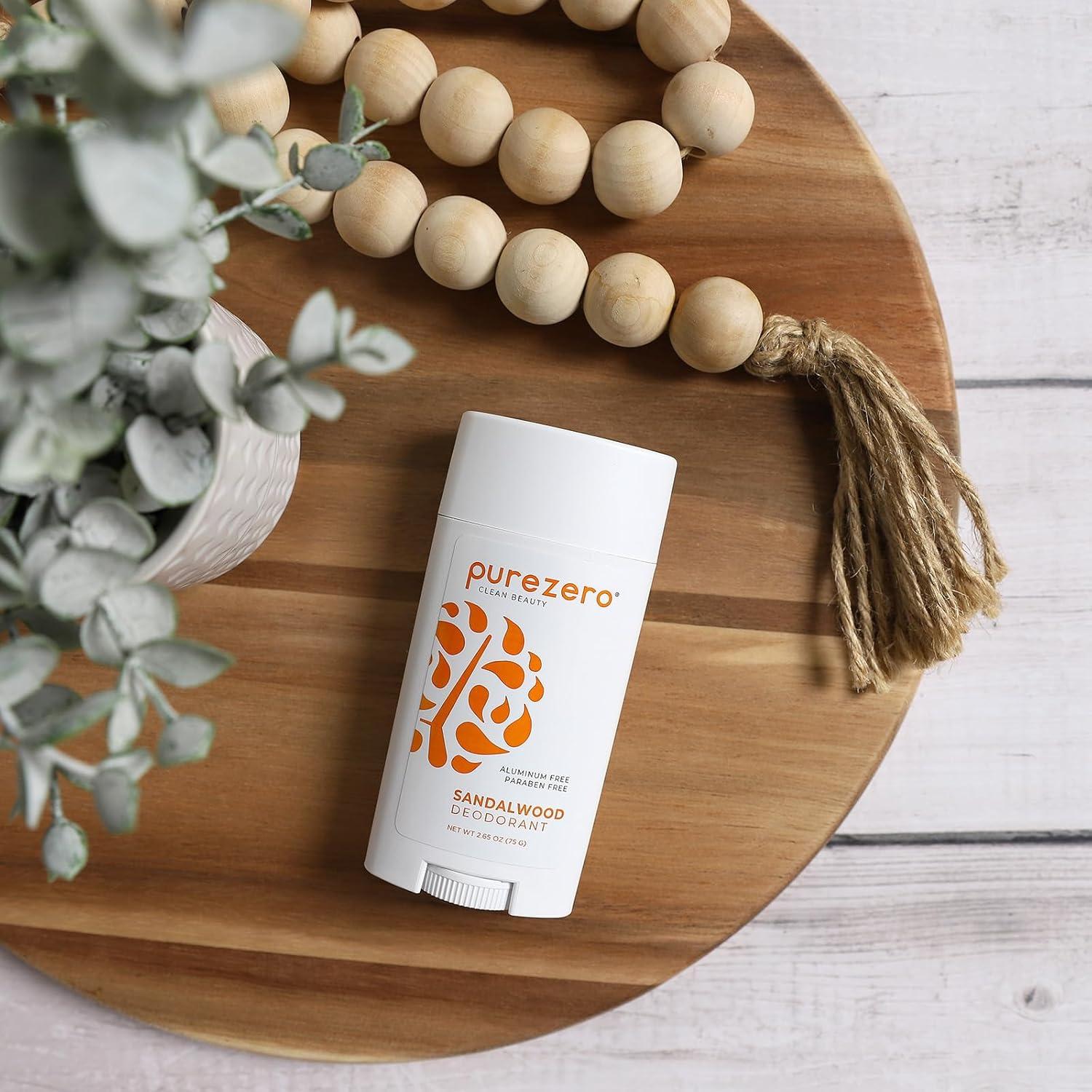 Desodorante Purezero Sándalo 115g Libre de Aluminio y Parabenos