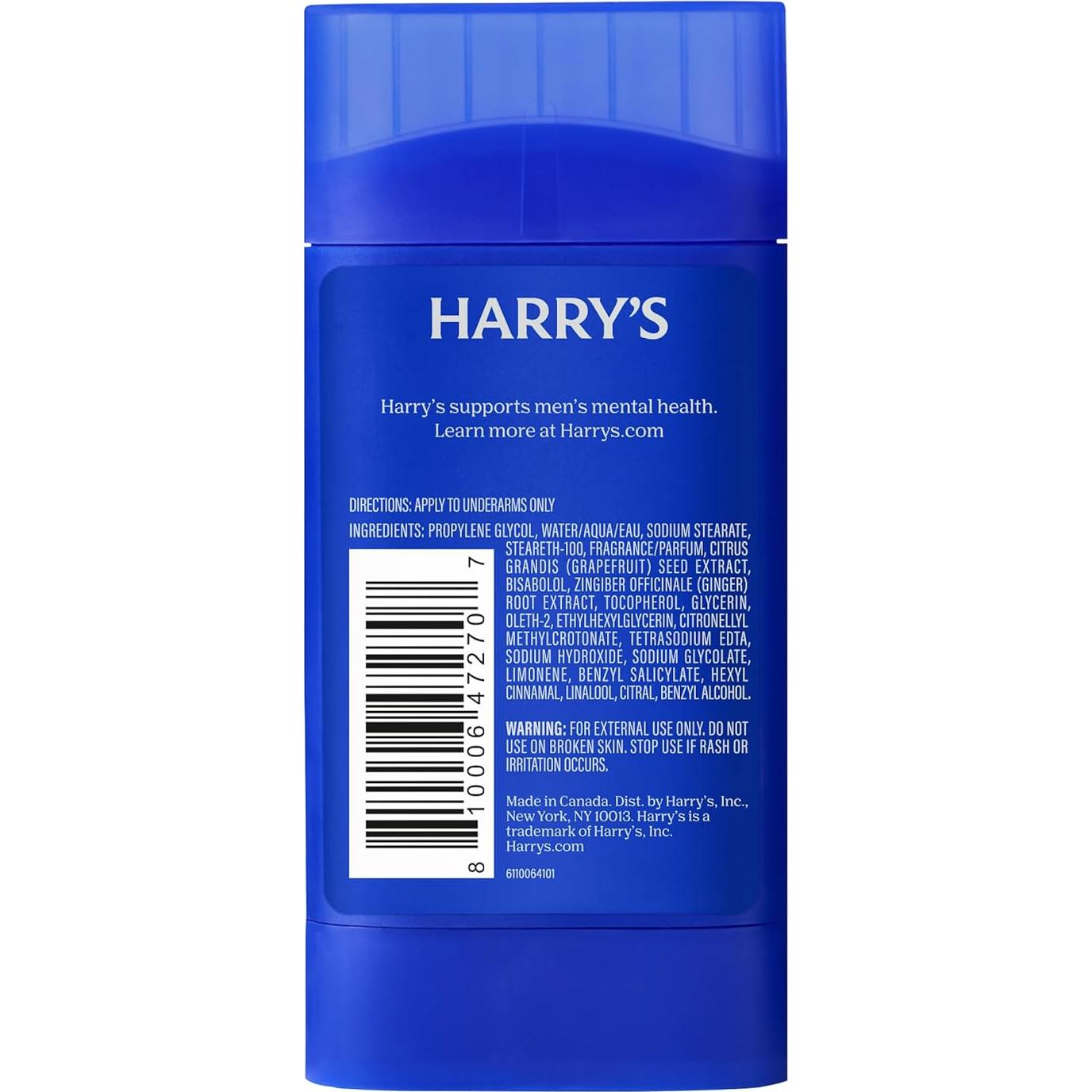 Desodorante Harry's para Hombres Libre de Aluminio 3 Pack 70 g