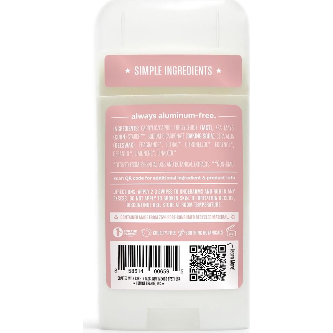 Desodorante Sin Aluminio Humble Brands Rosa Marroquí 70g