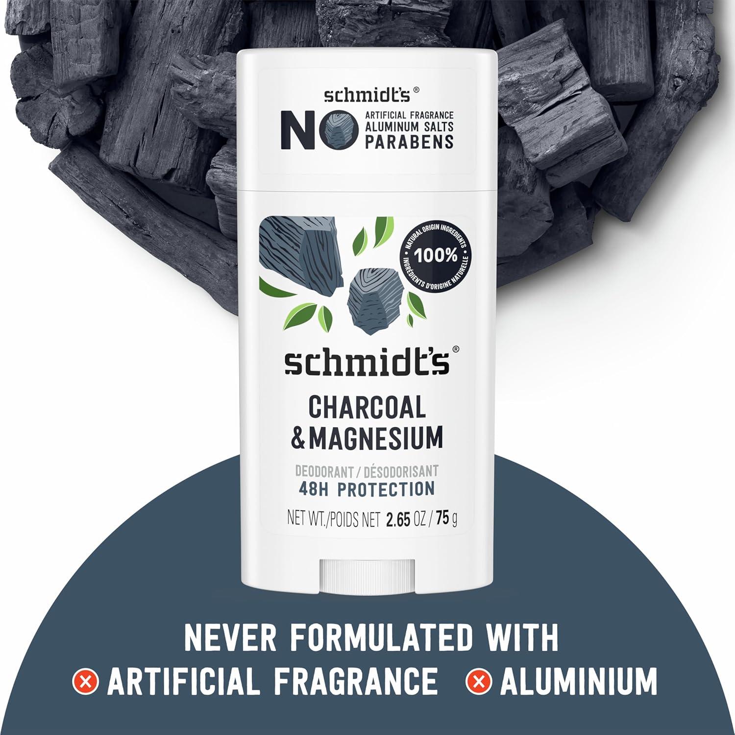 Desodorante Vegano Schmidt Sin Aluminio 75g - Carbón y Magnesio