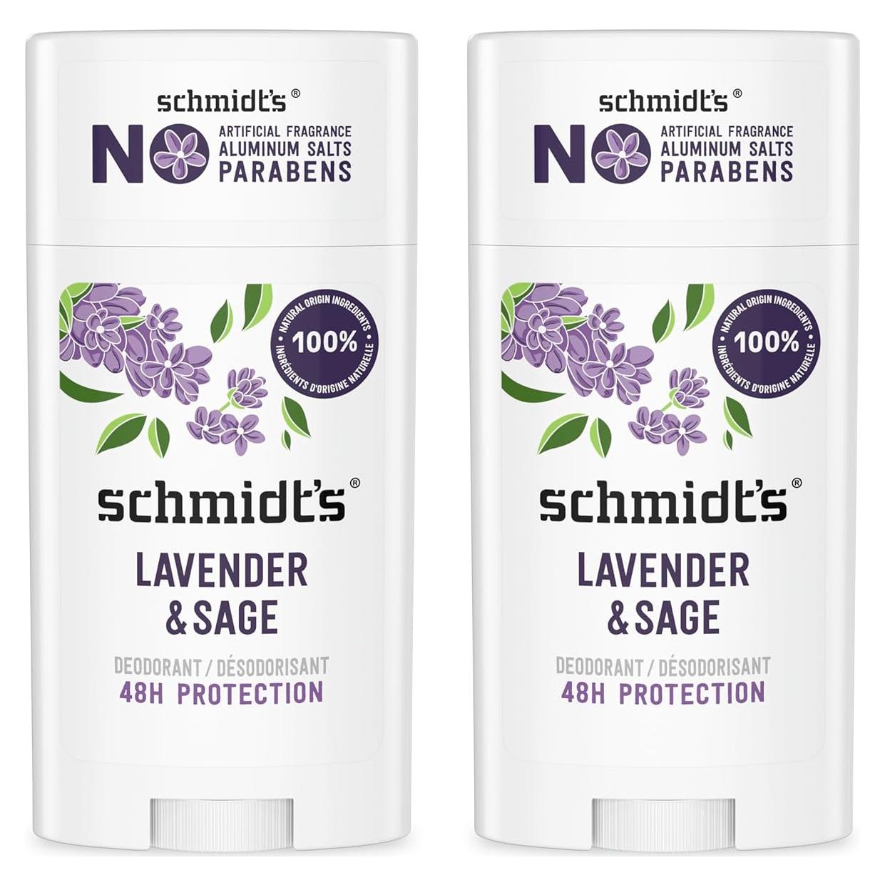 Desodorante Vegano Schmidt's Lavanda y Salvia 75 g - Sin Aluminio