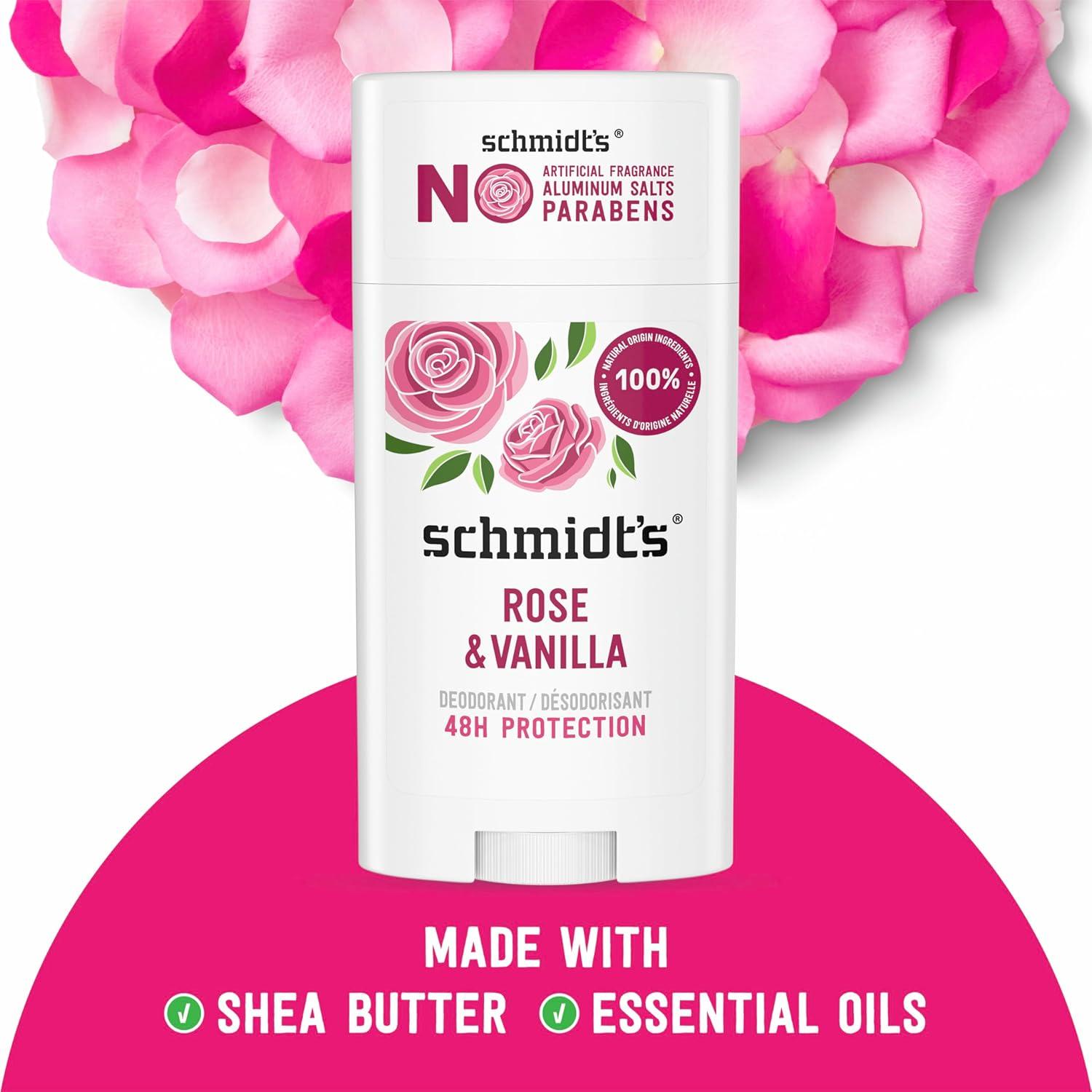 Desodorante Vegano Schmidt's Rosa y Vainilla 75 g Sin Aluminio