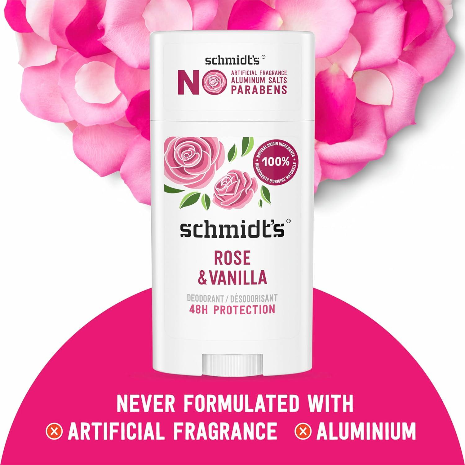 Desodorante Vegano Schmidt's Rosa y Vainilla 75 g Sin Aluminio