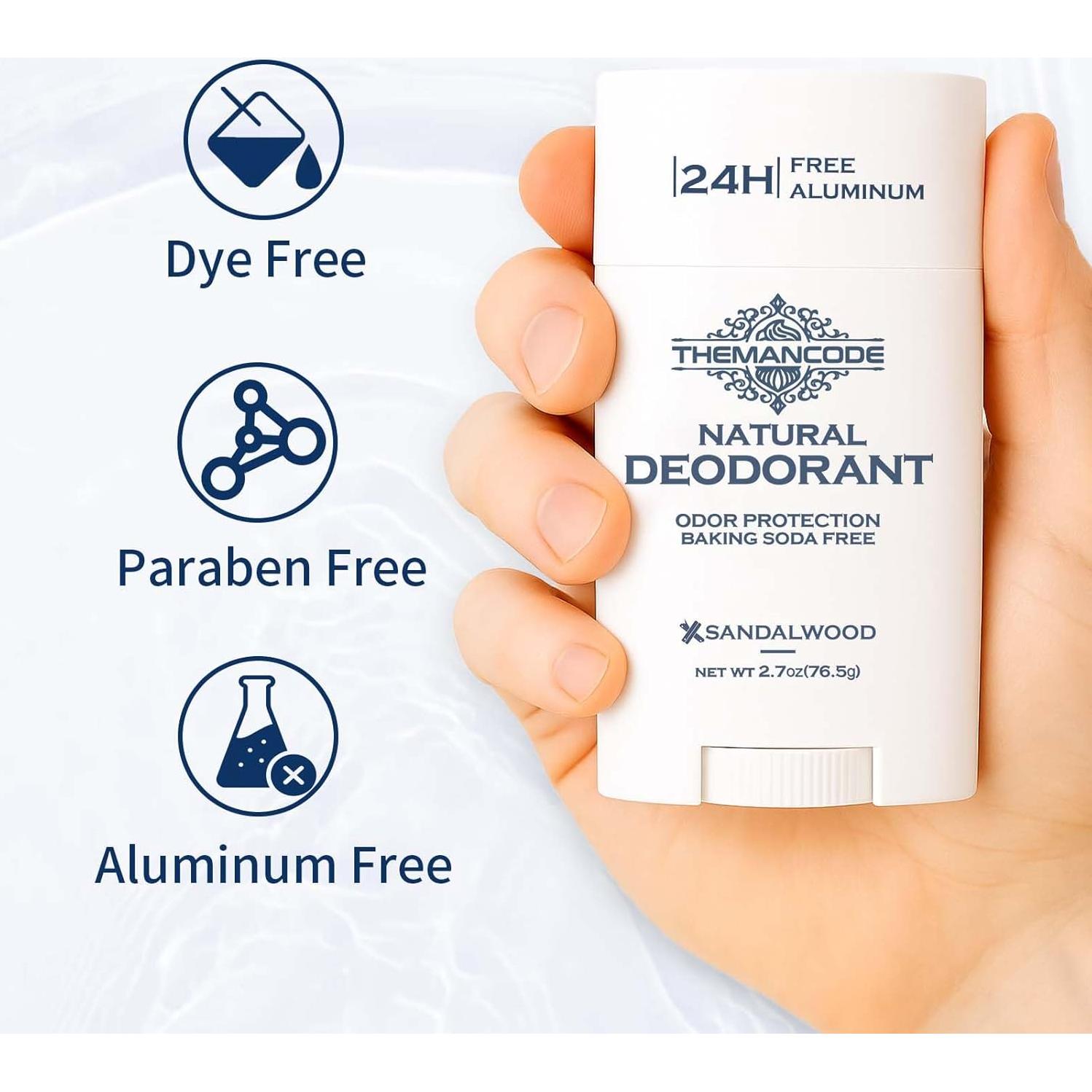 Desodorante Sin Aluminio para Hombres THEMANCODE Sándalo 76 g