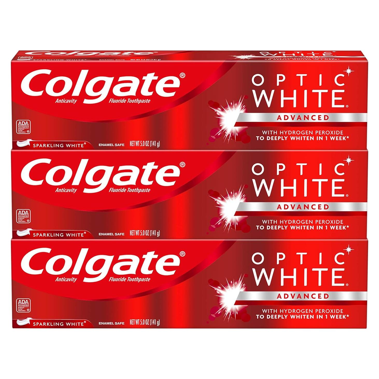 Pasta de Dientes Blanqueadora Colgate Optic White Menta 141.75 g - 2 Paquetes