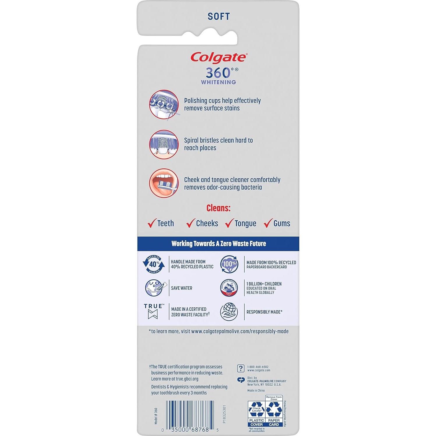 Cepillo de Dientes Blanqueador Colgate 360 Optic White - 4 Unidades Suaves