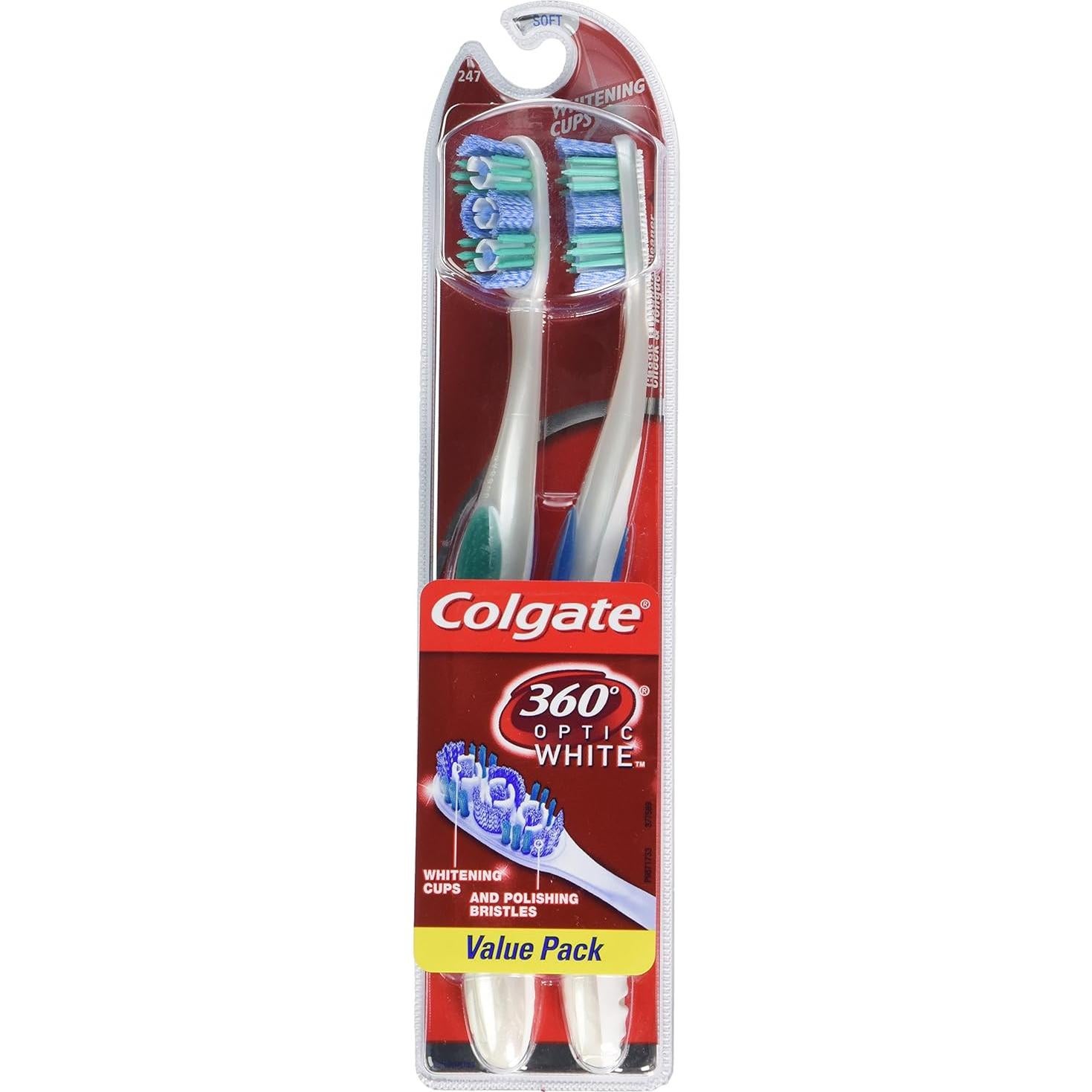 Cepillo de dientes Colgate 360° Optic White Suave - 2 Unidades