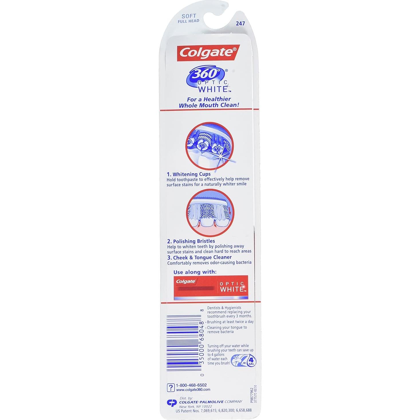 Cepillo de dientes Colgate 360° Optic White Suave - 2 Unidades