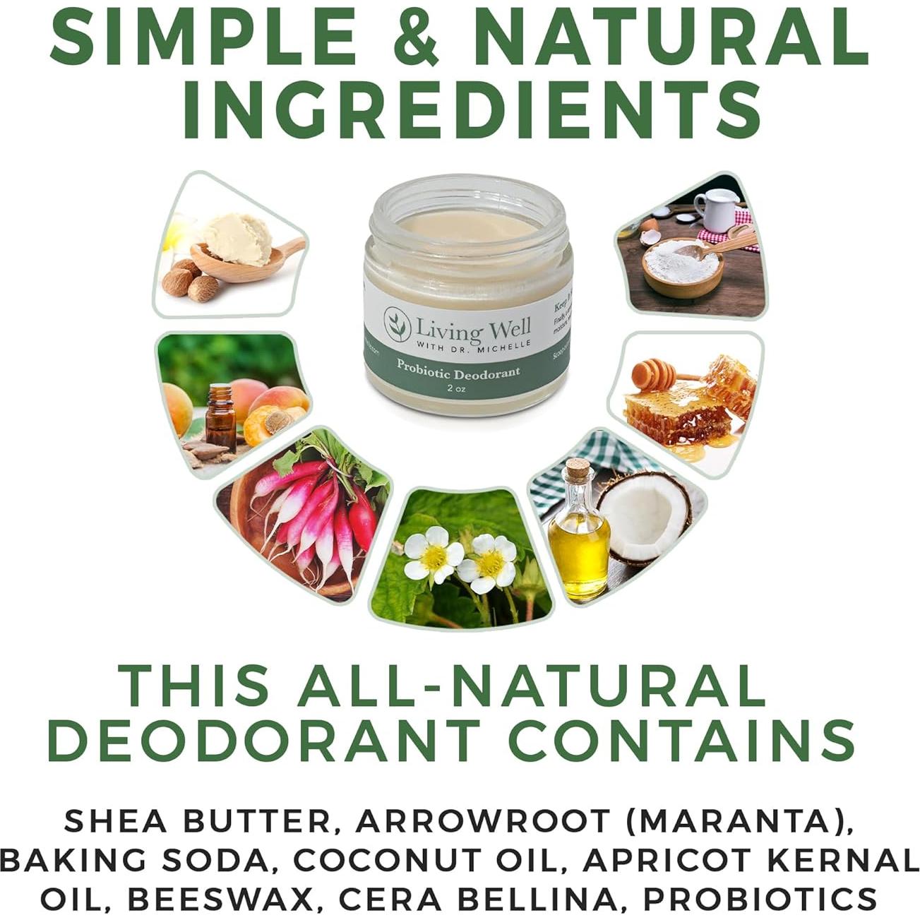 Desodorante Probiotico Natural Sin Fragancia 167g - Libre de Aluminio