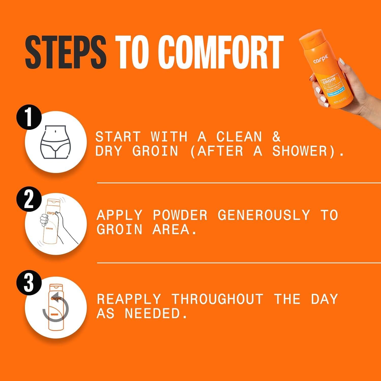 Polvo Corporal Absorbente Carpe 73.93g Sin Talco Aroma Jazmín