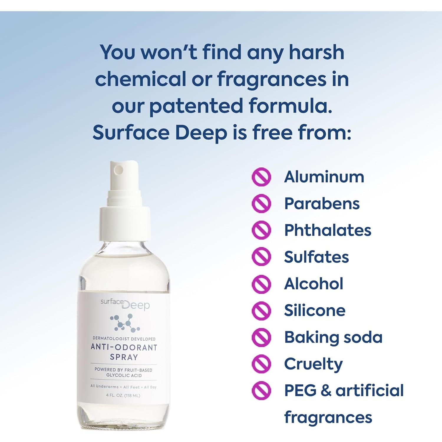 Desodorante Natural Spray Surface Deep 113g Libre de Aluminio