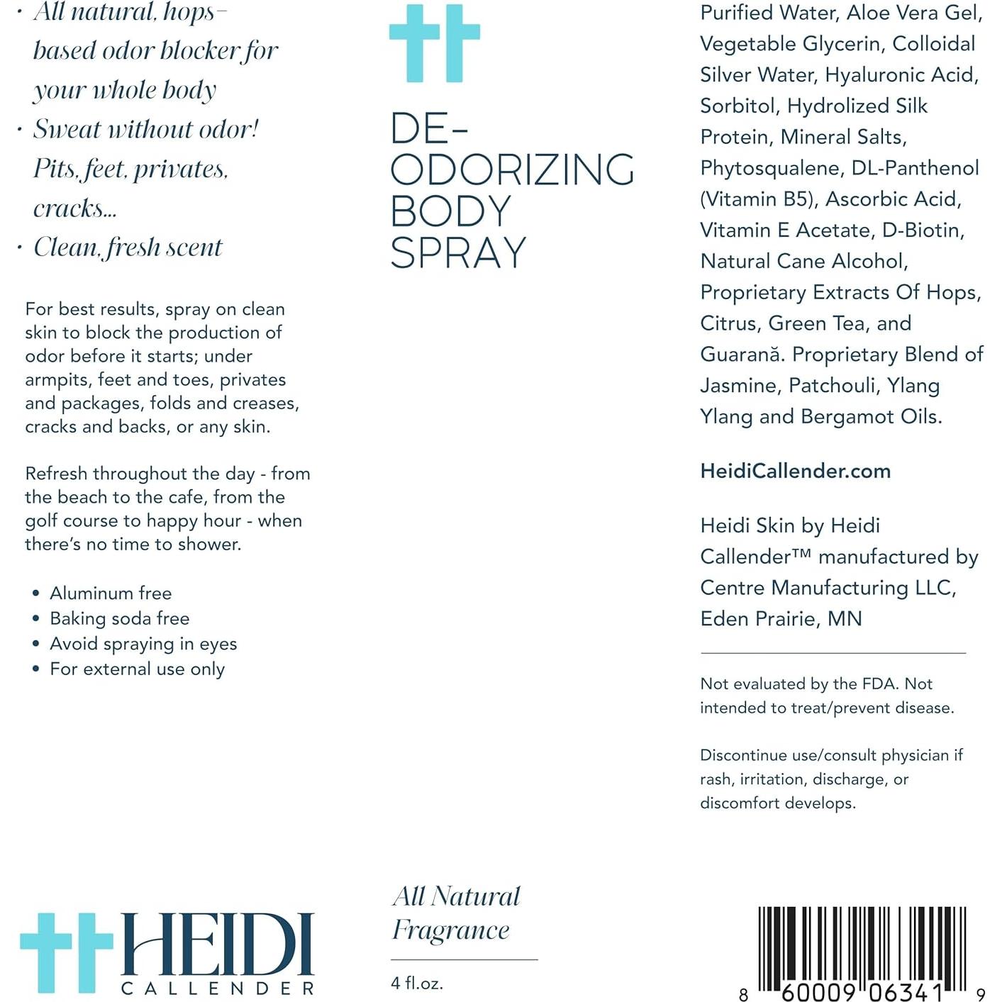 Desodorante Corporal Natural Centre - Spray 100% Sin Aluminio