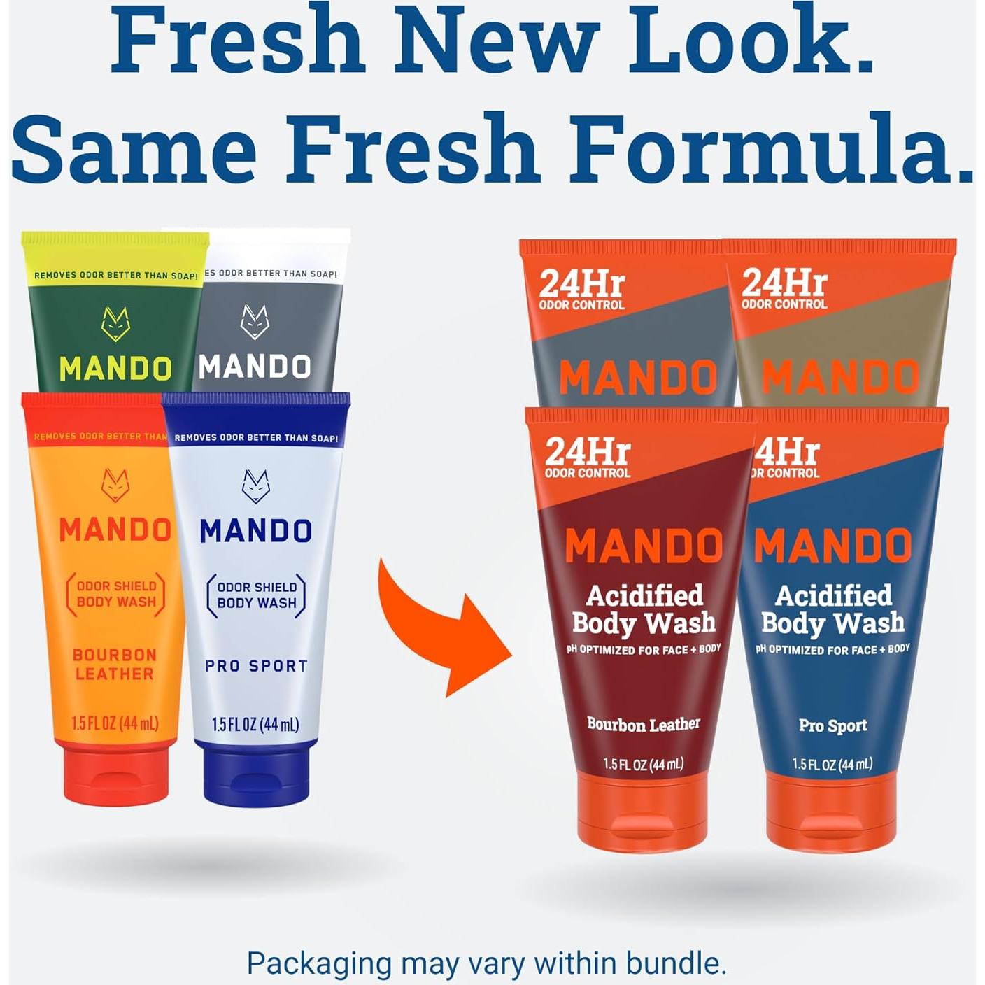 Gel de Ducha Mando - Control de Olores 24 Horas - Paquete de 4