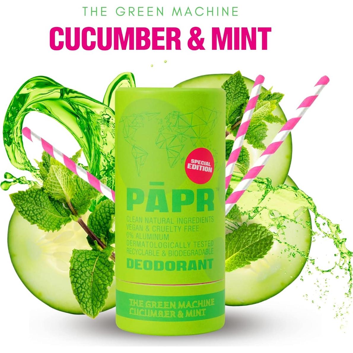 Desodorante Natural PAPR Máquina Verde 130g - Ecológico y Vegano