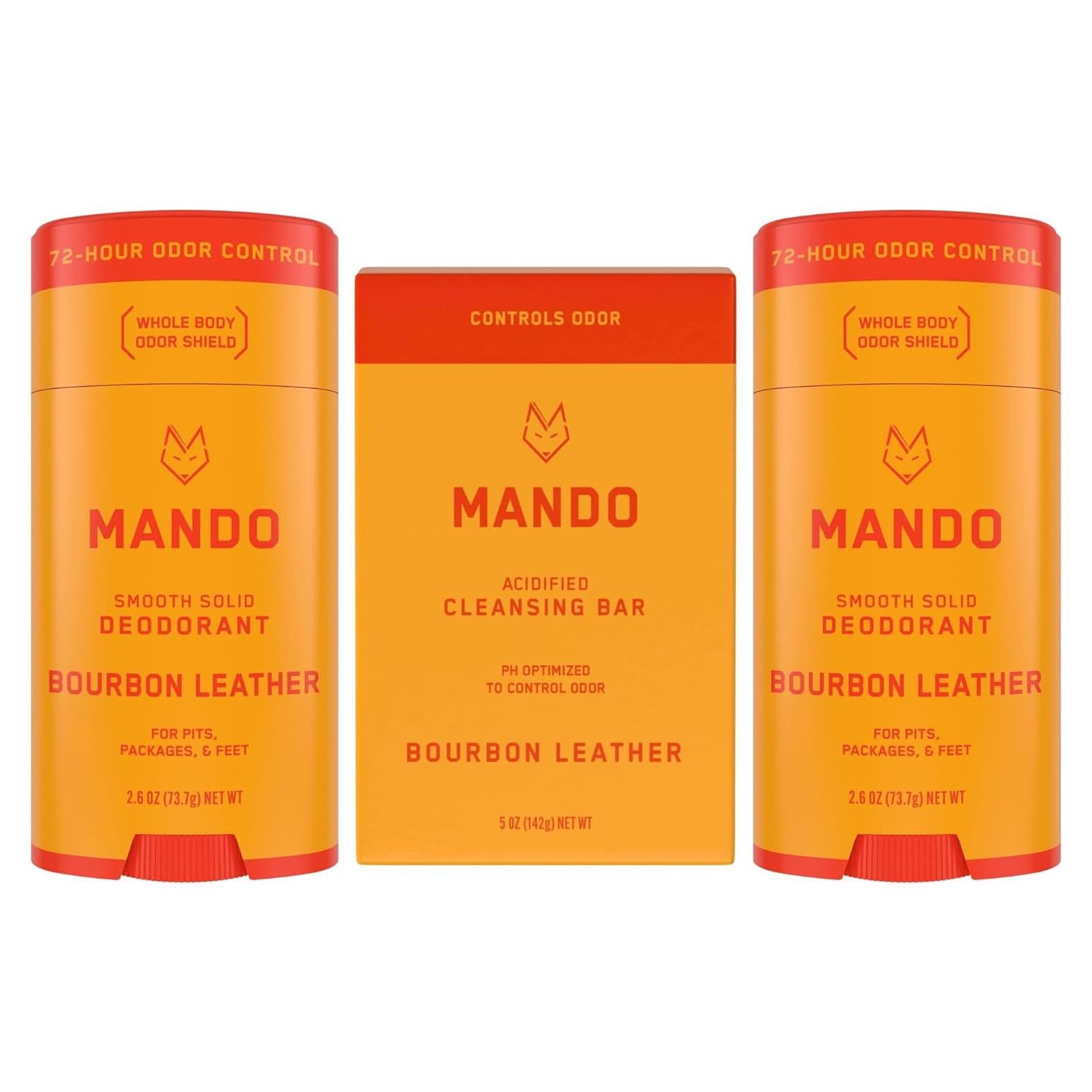 Desodorante Corporal Mando 2 Unidades + Jabón Limpiador Acidificado