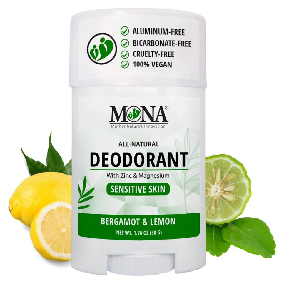 Desodorante Natural MONA BRANDS Bergamota Limón 49.87 g Piel Sensible