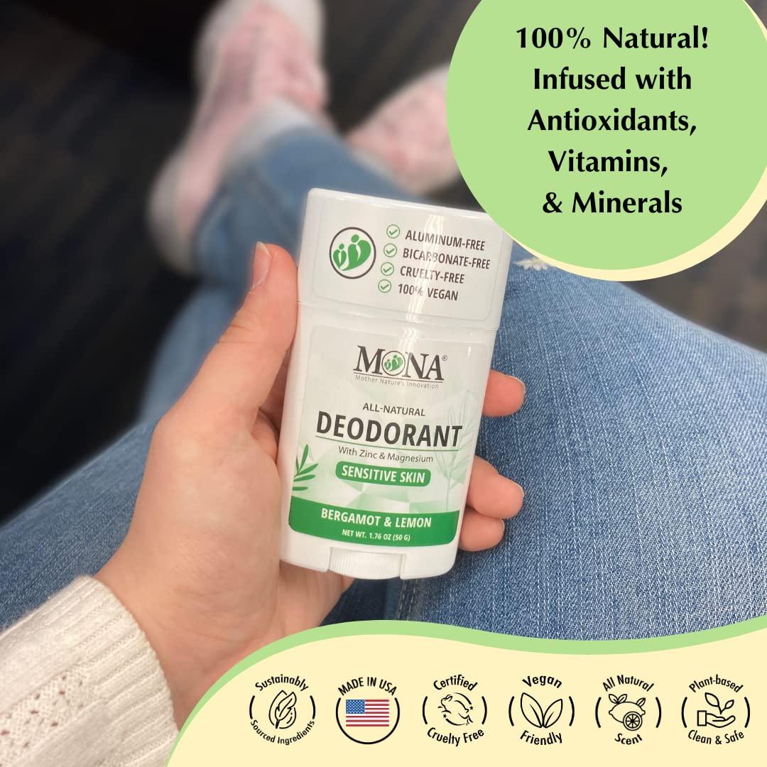 Desodorante Natural MONA BRANDS Bergamota Limón 49.87 g Piel Sensible