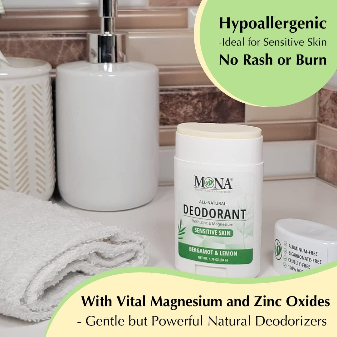 Desodorante Natural MONA BRANDS Bergamota Limón 49.87 g Piel Sensible