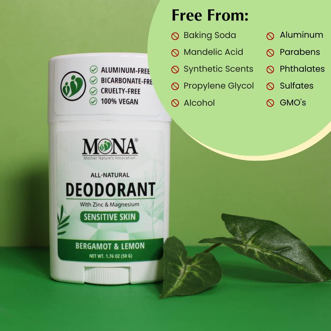 Desodorante Natural MONA BRANDS Bergamota Limón 49.87 g Piel Sensible