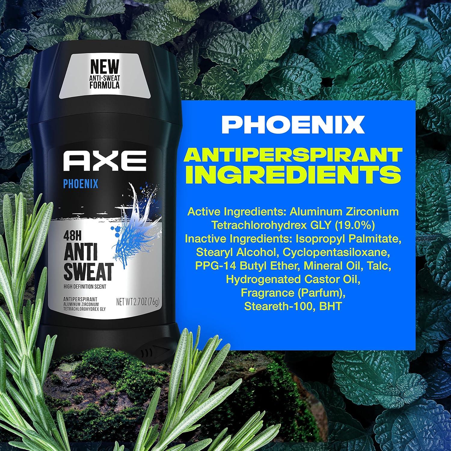 Desodorante Antitranspirante AXE Phoenix 76.5 g 4PK Menta Romero