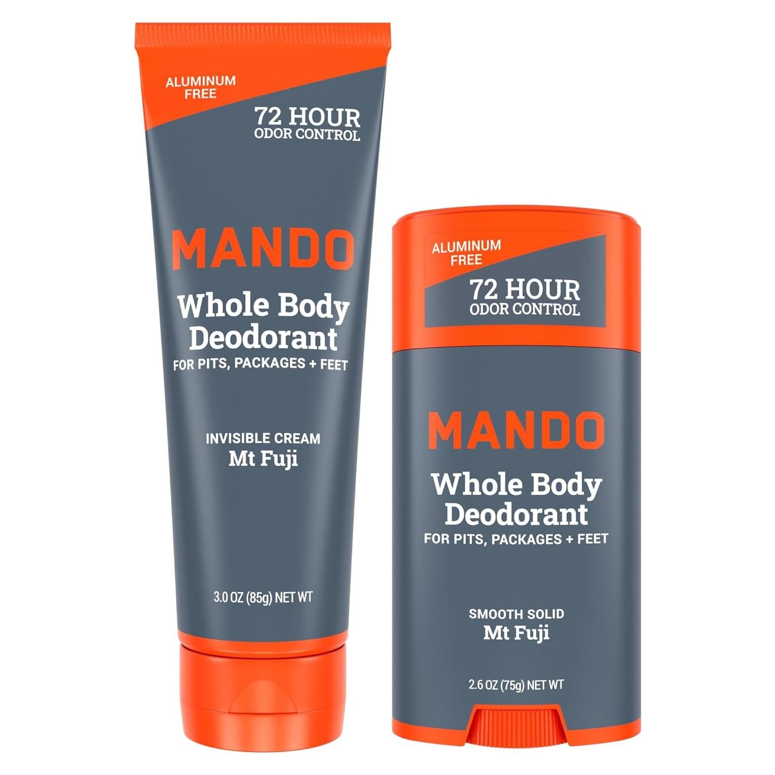 Desodorante Corporal Mando Mt Fuji - 1 Tubo 85g + 1 Barra 73g