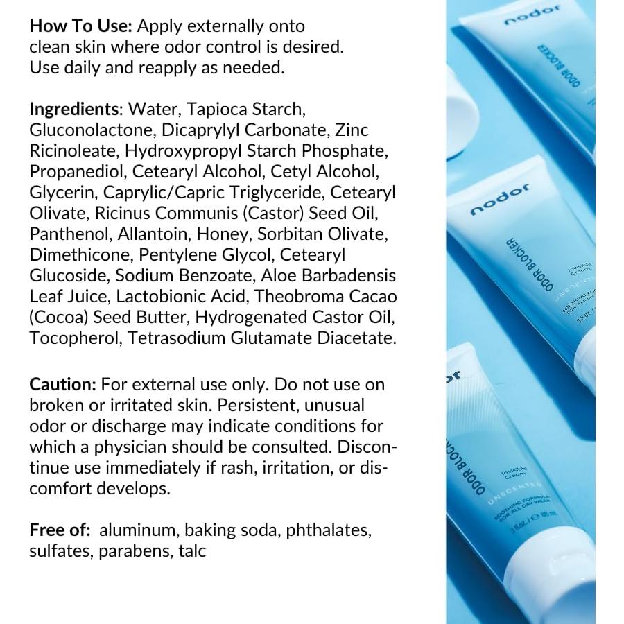 Desodorante Corporal Nodor - Crema Invisible Sin Aluminio 85 g