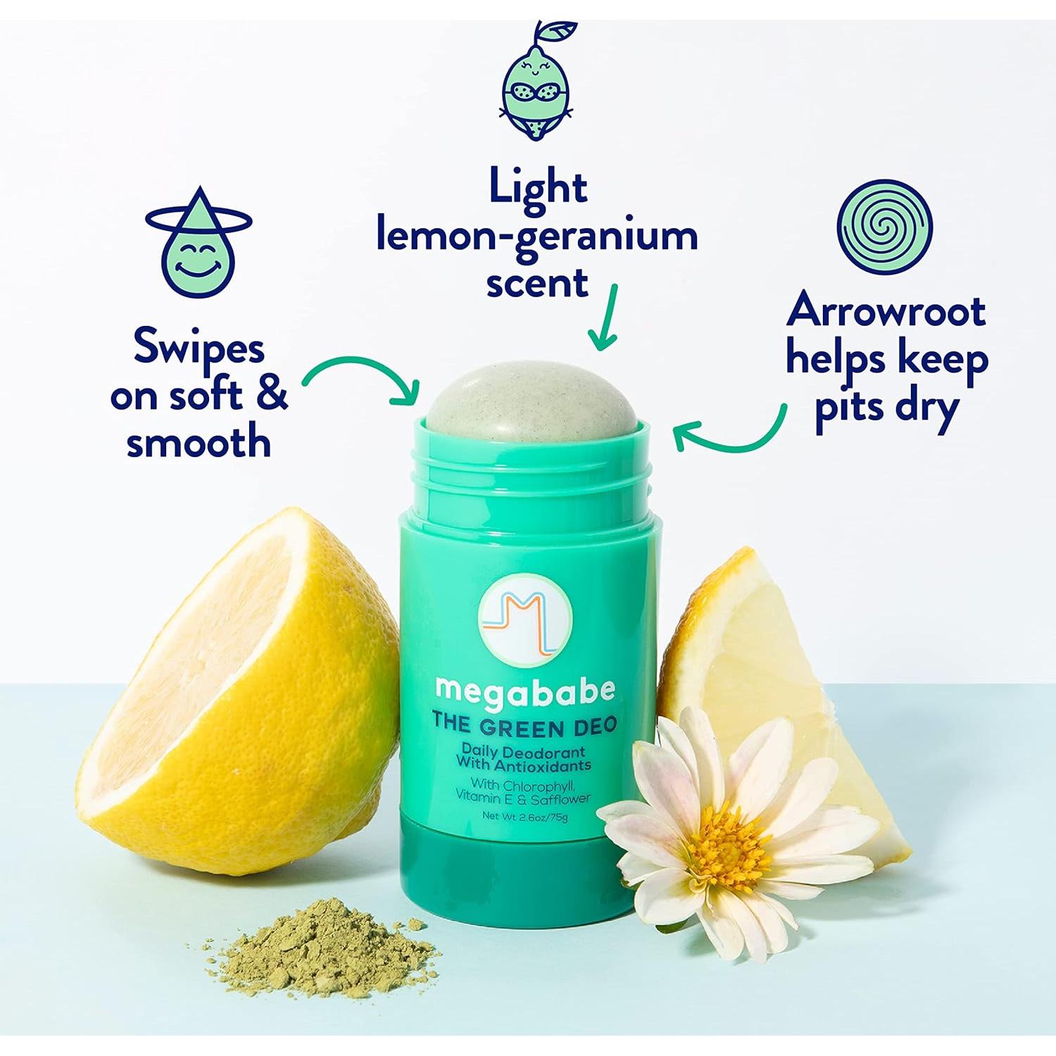 Desodorante Natural Megababe Green Deo 73.71 g - Geranio y Limón