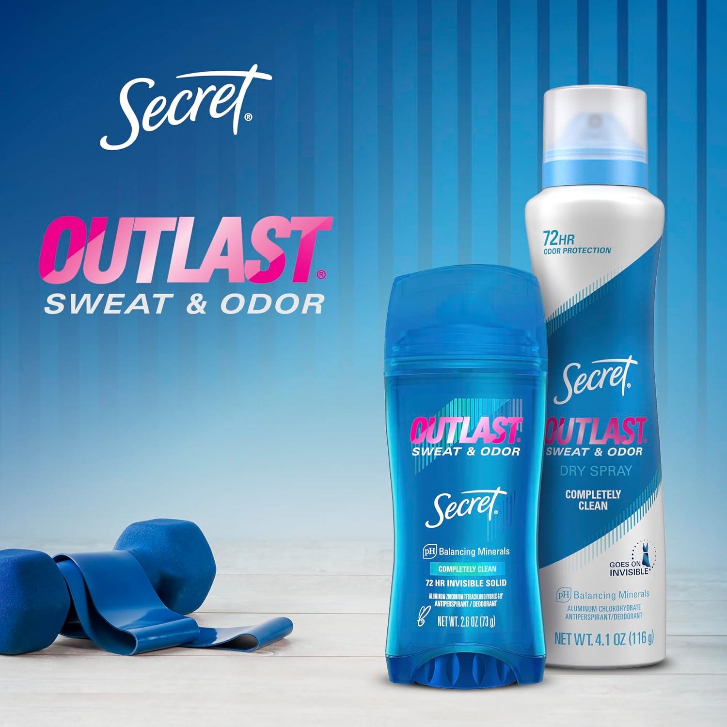 Desodorante Antitranspirante Secret Outlast 74.8g - 72 Horas Protección