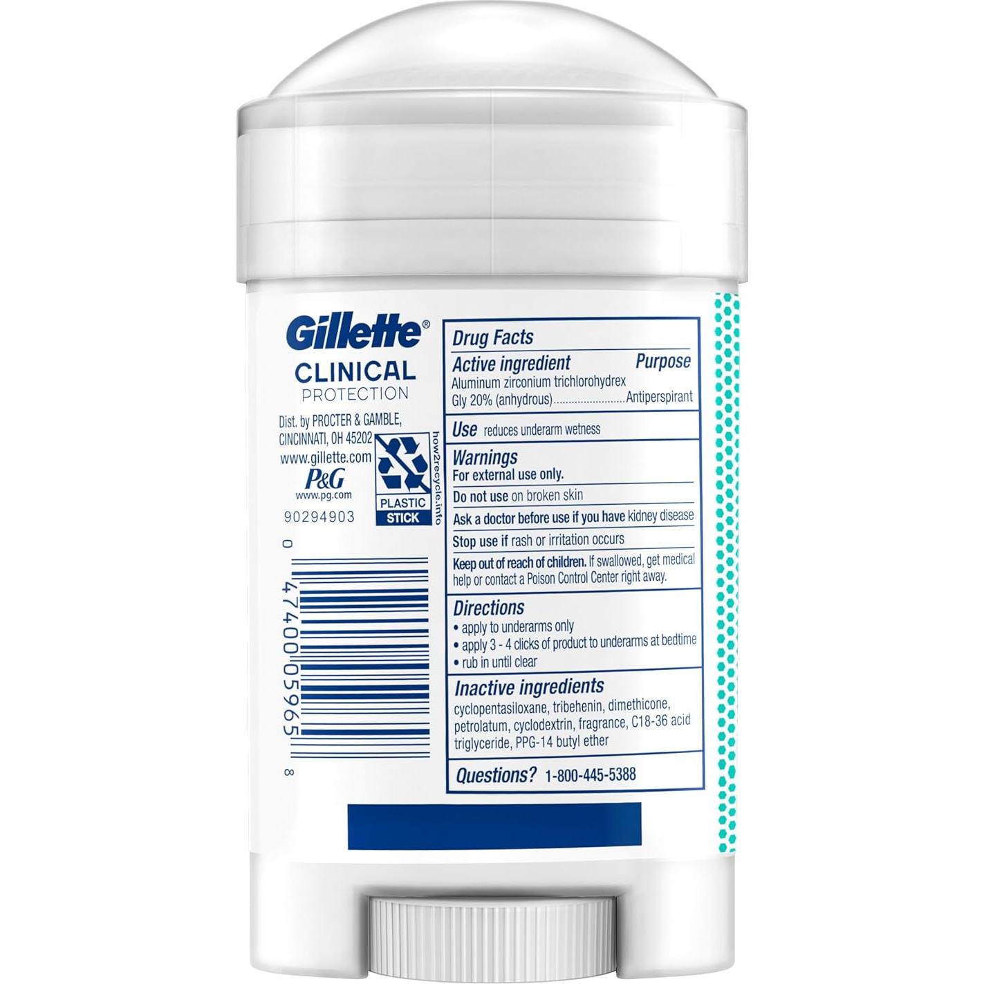 Antitranspirante Gillette Clinical 74.8 g - 72 horas Protección