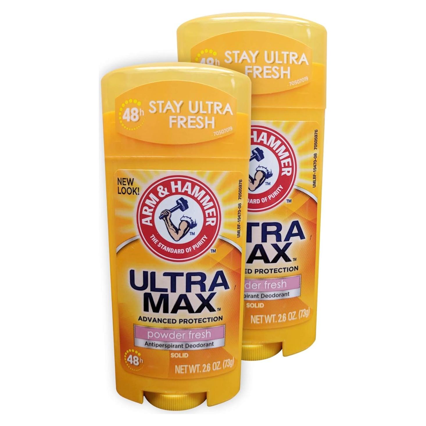 Antitranspirante Arm & Hammer Ultramax 2.6 oz Paquete de 2