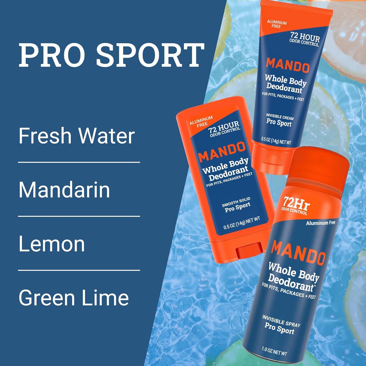 Desodorante Corporal Mando Mini Trio - 72HR Control Olor Pro Sport