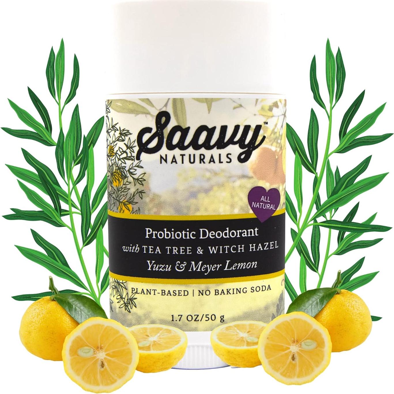 Desodorante Probiotico Saavy Naturals Yuzu 48.2 g Sin Aluminio