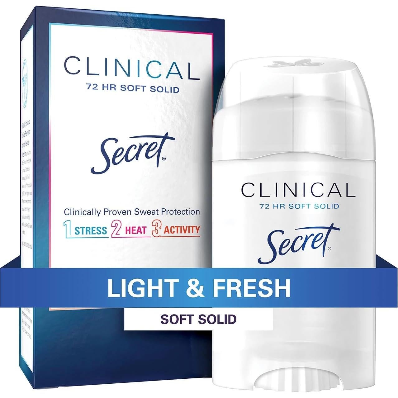 Antitranspirante Sólido Secret Clinical 45g - 3 Unidades