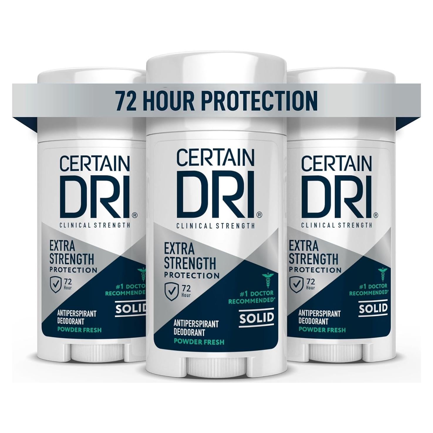 Antitranspirante Clínico Certain Dri 3x48.51g - 12% Cloruro Aluminio