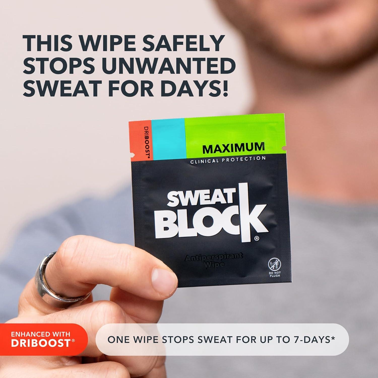 Toallitas Antitranspirantes SweatBlock 10 Unidades para Hombres y Mujeres