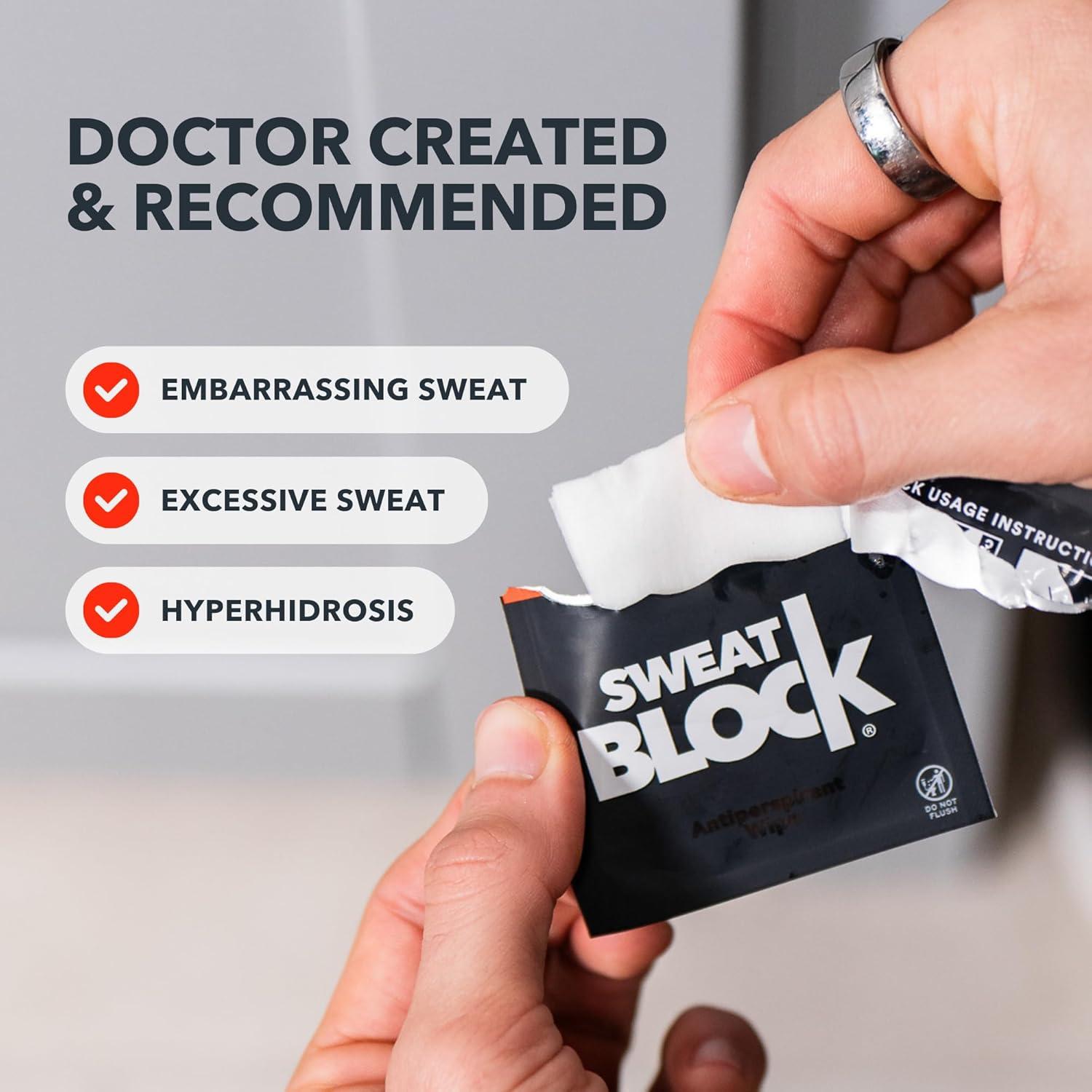 Toallitas Antitranspirantes SweatBlock 10 Unidades para Hombres y Mujeres