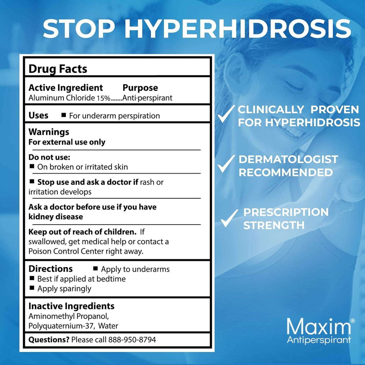 Maxim Antitranspirante Clínico Roll-On 100g - Control Sudor 48h