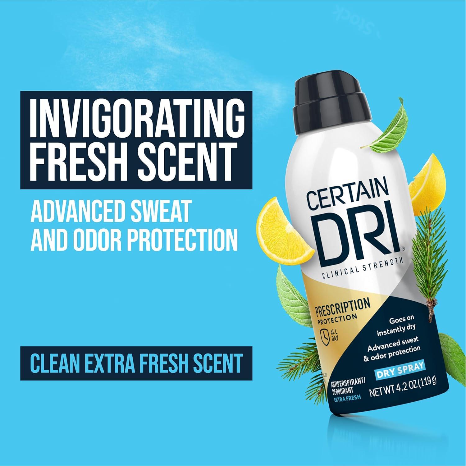 Antitranspirante Clínico Certain Dri Spray Seco 119 g - 72 Horas