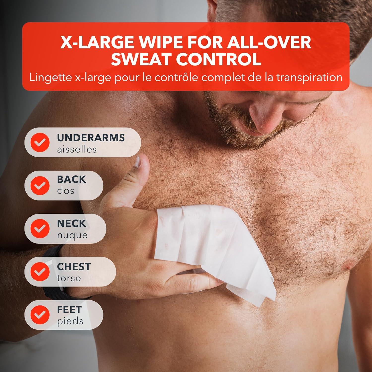 Toallitas Antitranspirantes SweatBlock XL - 10 Unidades para Hombres y Mujeres