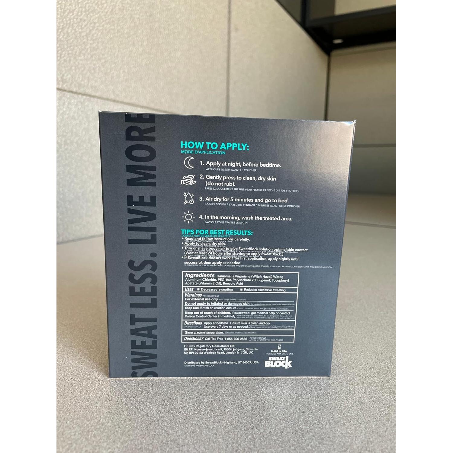 Toallitas Antitranspirantes SweatBlock XL - 10 Unidades para Hombres y Mujeres