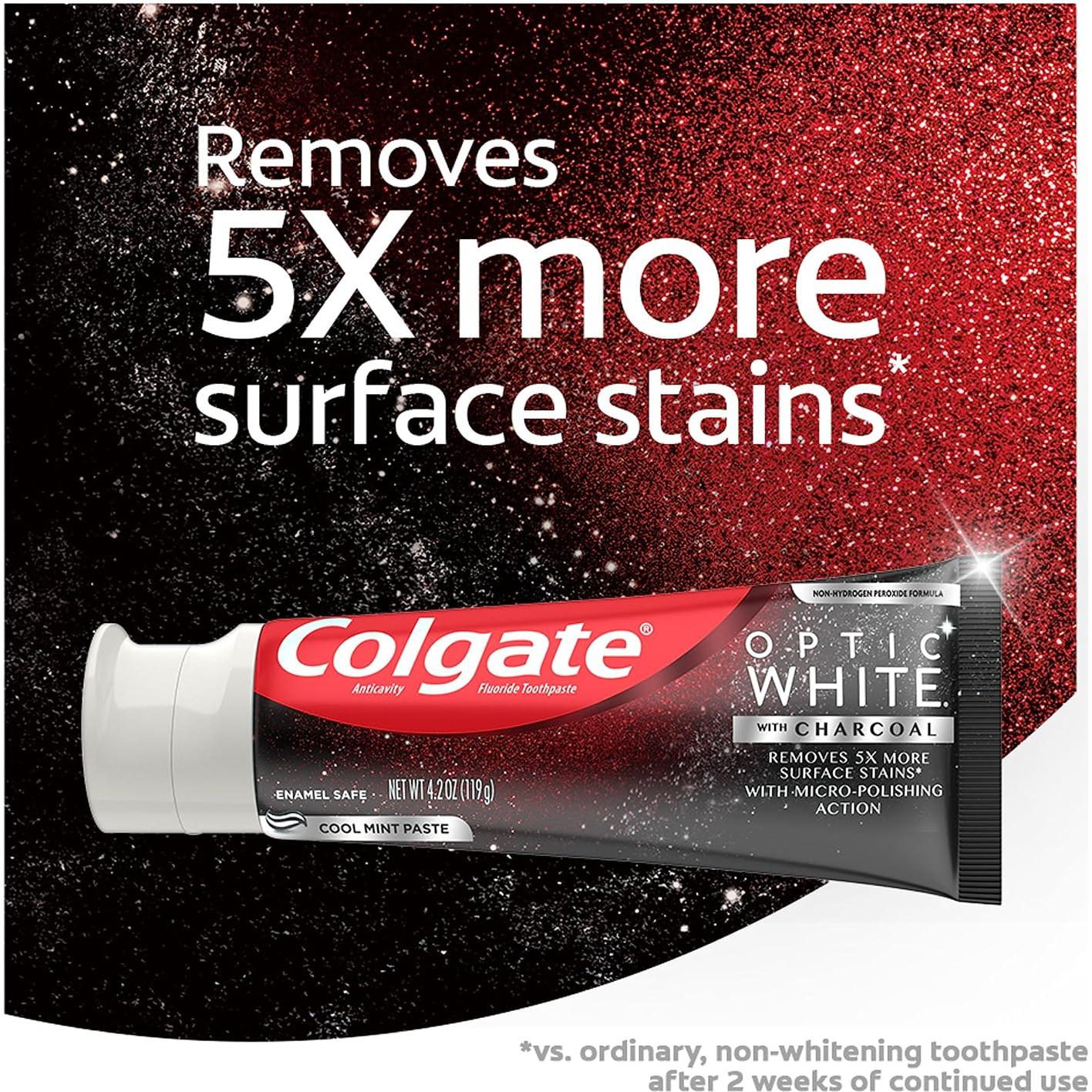 Pasta de Dientes Blanqueadora Colgate Optic White 119g + Cepillo Suave