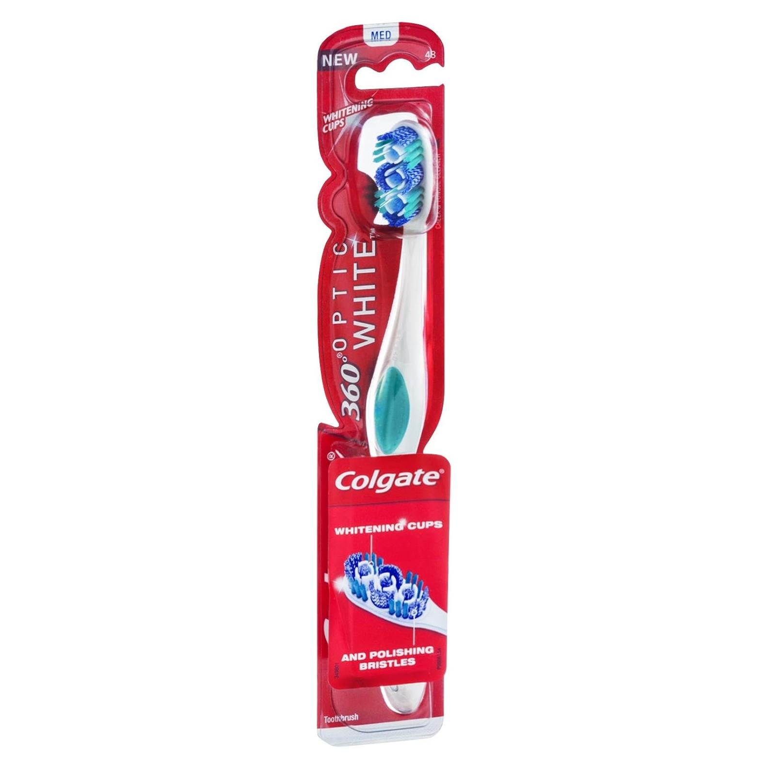 Cepillo de dientes Colgate 360 Optic White Mediano - 6 Unidades