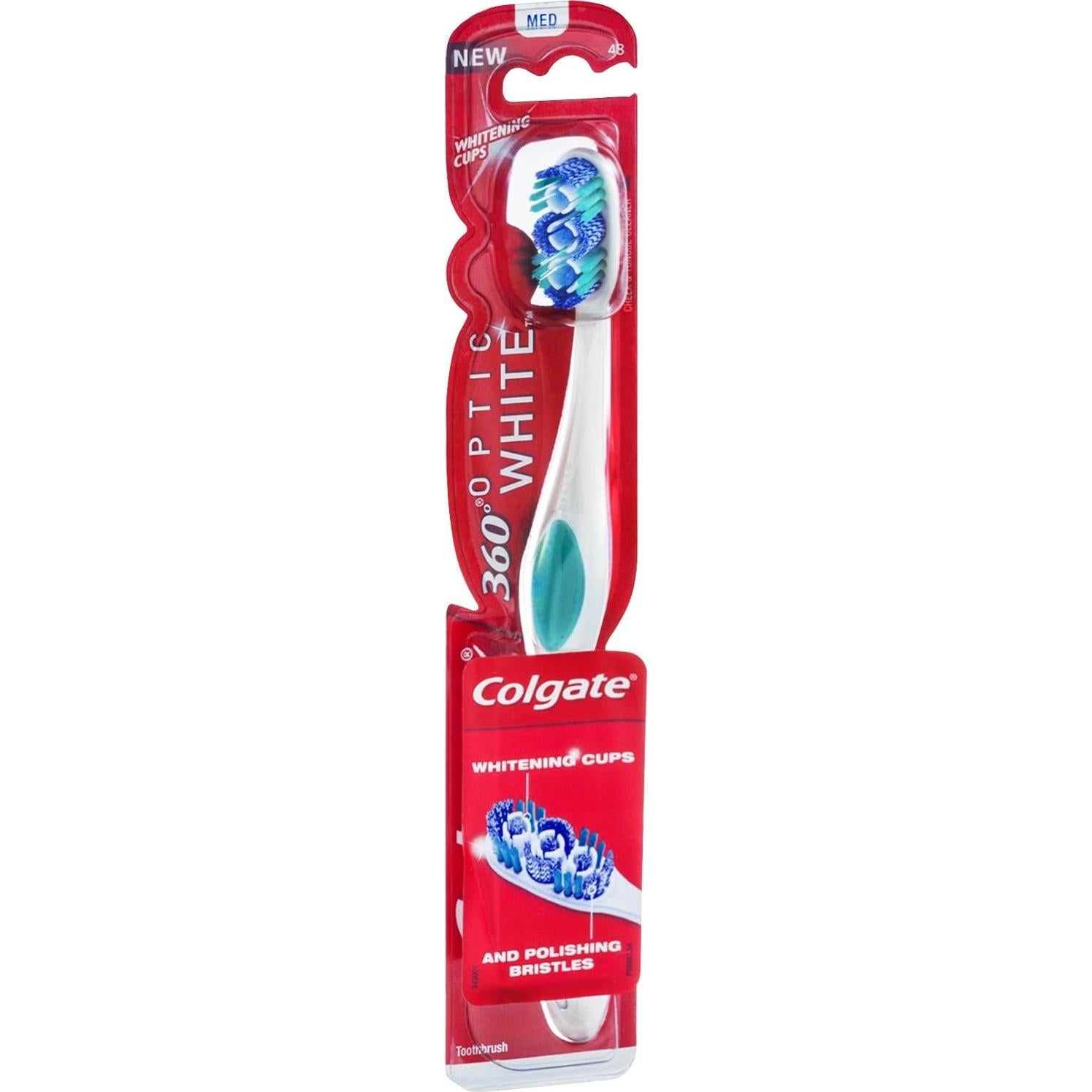 Cepillo de dientes Colgate 360 Optic White Mediano - 6 Unidades