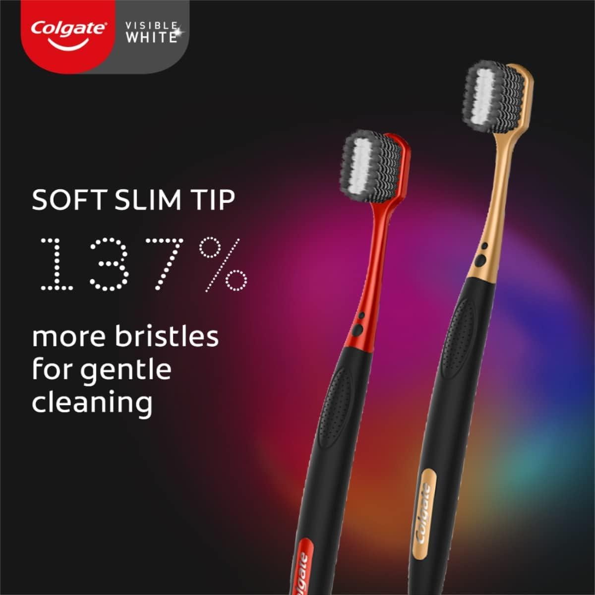 Cepillo de dientes manual Colgate Visible White O2 - 2 piezas